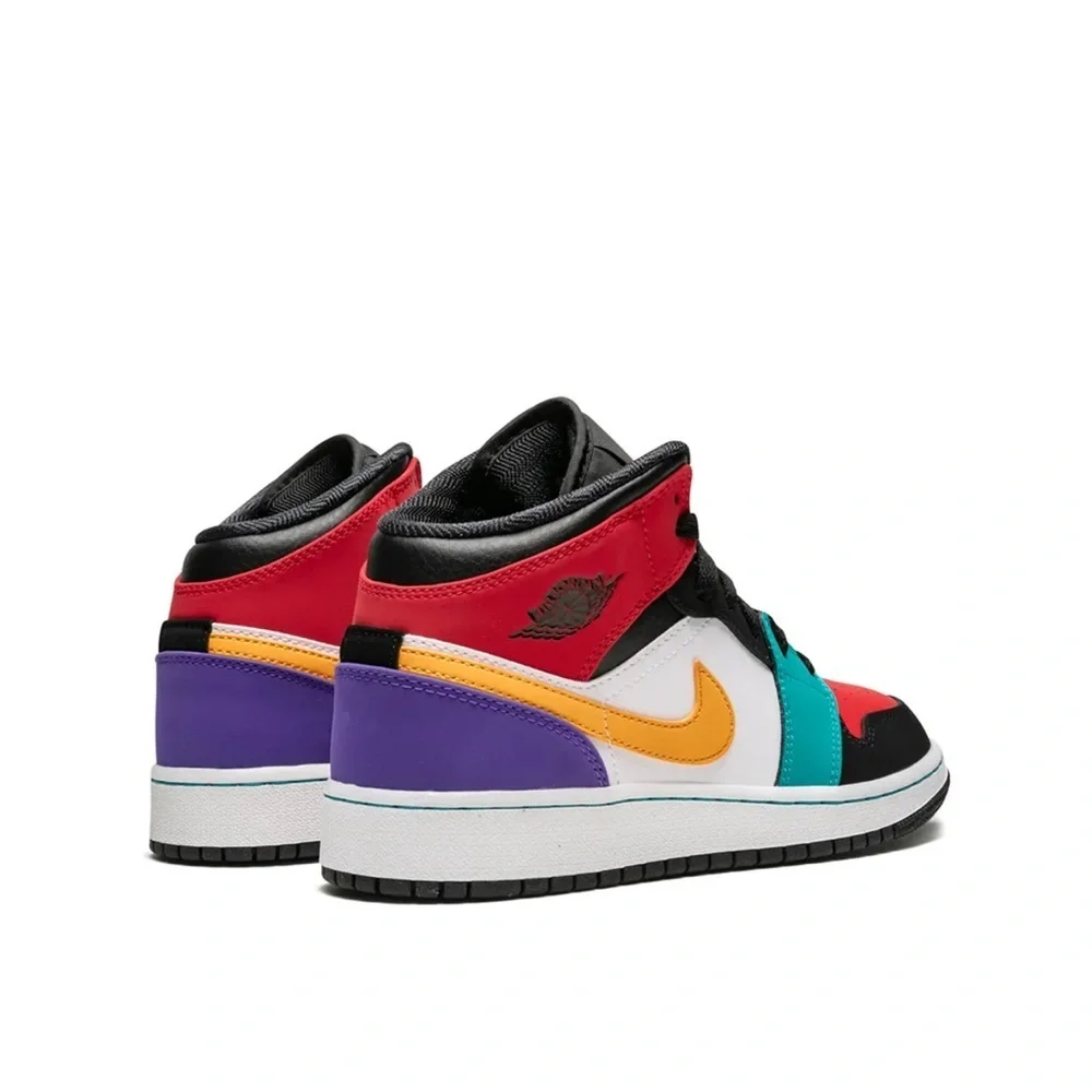 2018 Nike Air Jordan 1 Mid Multi Color Retro Youth Kids 7c